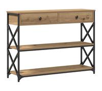 Eleganz Table console en chêne artisan - 100 x 28 x 75 cm - Panneau de particules et acier - Buffet moderne pour couloir et salon - Durable et peu encombrante