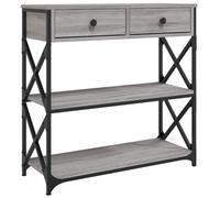 Eleganz Table console grise Sonoma 75 x 28 x 75 cm en bois et métal - Table buffet moderne pour salon, chambre à coucher ou couloir - Élégante et peu encombrante