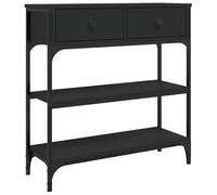 Eleganz Table console noire 72,5 x 25 x 75 cm, en bois et métal, design fin pour les petits espaces, surface de rangement stable pour salon, couloir ou chambre à coucher, remplacement de buffet