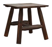 Eleganz Table d'appoint en épicéa massif aspect brûlé - 49 x 49 x 50 cm - Durable et élégante pour jardin, terrasse ou balcon