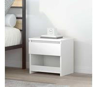 Eleganz Table de chevet blanche 40 x 30 x 39 cm en matériau dérivé du bois - Commode avec espace de rangement, moderne et stable - Table de chevet peu encombrante pour les petits espaces