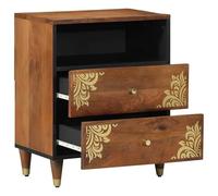 Eleganz Table de chevet en bois massif de mangue, 50 x 33 x 60 cm, simple et stable, pour chambre à coucher, salon ou bureau, design naturel avec une longue durée de vie