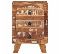 Eleganz Table de chevet en bois massif recyclé 37 x 32 x 50 cm - Buffet rustique pour chambre à coucher - Durable et naturel - Élégantes tables de chevet avec charme vintage