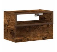 Eleganz Table de chevet en chêne fumé 45 x 26 x 28,5 cm - Commode à 2 tiroirs - Peu encombrante et durable - Table de chevet murale moderne pour petits espaces