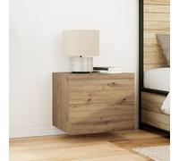 Eleganz Table de chevet en chêne massif - Montage mural et lampadaire - 50 x 39 x 41 cm - Pour chambre à coucher et salon - Élégante et peu encombrante