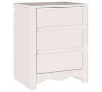 Eleganz Table de chevet en pin massif - Drammen - Table de chevet blanche - 45 x 35 x 56 cm - Meuble de chambre à coucher en bois naturel - Durable et élégant