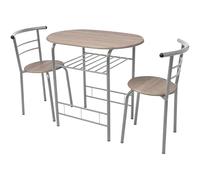 Eleganz Table de petit-déjeuner en MDF avec cadre en fer - Ensemble de salle à manger moderne pour cuisine ou salon - Durable et peu encombrant