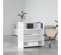 Eleganz Table de réception blanche 100 x 50 x 103,5 cm en bois pour bureaux de grande capacité, durable et moderne, postes de travail pratiques pour les zones de réception