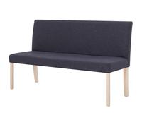 Eleganz Tabouret de coiffeuse 139,5 cm en pin massif et polyester gris foncé - Banc stable pour chambre à coucher et espace cosmétique