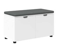 Eleganz Tabouret de coiffeuse avec coussin et porte, blanc, 80 x 46 x 46 cm, solution de rangement pour les petits espaces, élégant et pratique