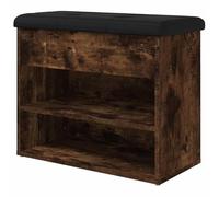 Eleganz Tabouret de coiffeuse en bois - Banc à chaussures en chêne fumé - 62 x 32 x 50 cm - Élégant et stable pour salon, chambre à coucher - Peu encombrant et durable