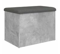 Eleganz Tabouret de coiffeuse en bois - Banc avec espace de rangement - Gris béton - 62 x 42 x 45 cm - Peu encombrant et élégant pour salle de bain et chambre à coucher