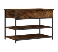 Eleganz Tabouret de coiffeuse, en bois et métal, banc à chaussures, chêne fumé, 70 x 42,5 x 50 cm, élégant et stable, pour salon, chambre à coucher, peu encombrant et durable