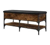 Eleganz Tabouret de coiffeuse en bois et métal - Banc à chaussures en chêne fumé - 102 x 42 x 45 cm - Tabouret élégant et stable pour chambre à coucher et salle de bain