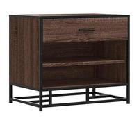 Eleganz Tabouret de coiffeuse en bois et métal - Banc à chaussures marron avec aspect chêne - 60 x 40 x 53,5 cm - Tabouret élégant et stable pour salle de bain, chambre à coucher ou couloir