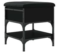 Eleganz Tabouret de coiffeuse en bois et métal - Banc à chaussures noir - 42 x 42 x 45 cm - Tabouret élégant et stable pour chambre à coucher et salon