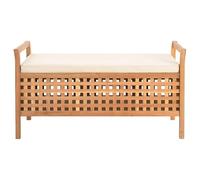 Eleganz Tabouret de coiffeuse en bois massif noyer 93 x 49 x 49 cm avec espace de rangement - Banc de qualité supérieure pour chambre à coucher et salon - Housse : 60 % coton, 40 % polyester - Élégant