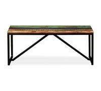 Eleganz Tabouret de coiffeuse en bois massif recy vec pieds en acier - Banc 110 x 35 x 45 cm - Durable et respectueux de l'environnement - Pour salon et chambre à coucher