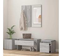 Eleganz Tabouret de coiffeuse gris - Ensemble vestiaire en bois et acrylique - Moderne et stable - Peu encombrant - Pour chambre à coucher et salle de bain