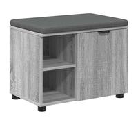 Eleganz Tabouret de coiffeuse gris Sonoma 60 x 38 x 46 cm avec coussin - Tabouret moderne pour chambre à coucher et espace cosmétique - Confortable et durable