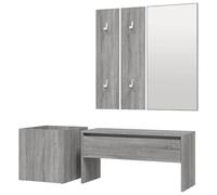 Eleganz Tabouret de coiffeuse gris Sonoma - Ensemble vestiaire en bois et acrylique - Tabouret moderne pour chambre à coucher et salon - Peu encombrant et durable