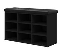 Eleganz Tabouret de coiffeuse - Noir - 82 x 32 x 50 cm - En bois - Banc à chaussures stable pour chambre à coucher et couloir - Peu encombrant et durable