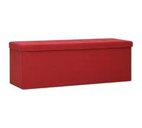 Eleganz Tabouret de coiffeuse pliable avec espace de rangement - Aspect lin bordeaux, peu encombrant et stable en imitation lin (100 % polyester) et MDF - Idéal pour les petits espaces