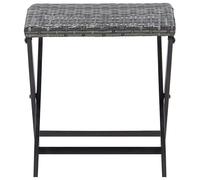 Eleganz Tabouret de jardin pliable en polyrotin gris - Tabouret pliant léger pour balcon, terrasse et jardin - Peu encombrant et résistant aux intempéries