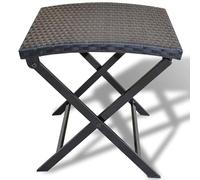 Eleganz Tabouret de jardin pliable en polyrotin - Noir - Tabouret pliant léger pour jardin, balcon et terrasse - Peu encombrant et résistant aux intempéries