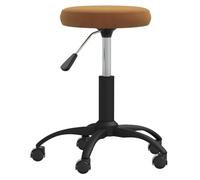 Eleganz Tabouret de massage en velours marron - Tabouret cosmétique de luxe en 100 % polyester et acier revêtu par pulvérisation - Idéal pour les salons et la maison