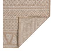 Eleganz Tapis d'extérieur tissé plat - 200 x 280 cm - Marron - Rayé - 100 % polypropylène - Robuste et résistant aux intempéries - Pour jardin, terrasse ou balcon - Facile d'entretien et résistant