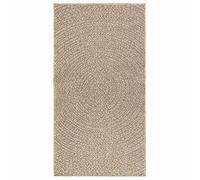 Eleganz Tapis ZIZUR beige 80 x 150 cm - Tapis léger en polypropylène avec aspect jute pour l'intérieur et l'extérieur, facile d'entretien et résistant, idéal pour le salon, le balcon ou la terrasse