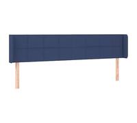Eleganz Tête de lit avec oreilles - Bleu - 203 x 16 x 78/88 cm - En tissu - Cadre de lit moderne pour chambre à coucher - Dossier confortable - Idéal pour les appartements et les maisons