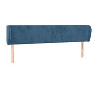 Eleganz Tête de lit avec oreilles bleu foncé - Housse en velours 163 x 23 x 78/88 cm - Tête de lit de qualité supérieure pour lit et chambre à coucher - Design élégant pour un sommeil réparateur