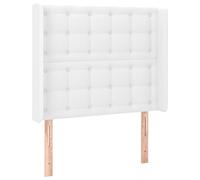 Eleganz Tête de lit avec oreilles - En cuir synthétique blanc - 83 x 16 x 118/128 cm - Pour lit - Design moderne - Facile à nettoyer - Parfaite pour les chambres et les espaces de vie