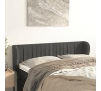 Eleganz Tête de lit avec oreilles gris foncé | 147 x 23 x 78/88 cm | Tissu velours | Tête de lit de luxe pour la chambre à coucher | Accessoires de lit élégants pour une vie moderne