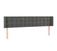 Eleganz Tête de lit avec oreilles - Gris foncé - 163 x 16 x 78/88 cm - En velours - Tête de lit de qualité supérieure pour chambre à coucher - Design de luxe avec oreilles - Tissu en velours doux