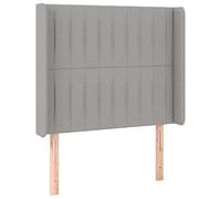 Eleganz Tête de lit avec oreilles pour lit - Tissu gris clair - 93 x 16 x 118/128 cm - Design moderne pour chambre à coucher - Dossier confortable