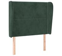 Eleganz Tête de lit avec oreilles - Tête de lit en velours vert foncé 93 x 23 x 118/128 cm pour lits et chambres à coucher, confort et style luxueux pour votre maison