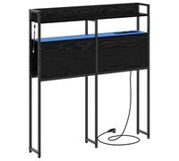 Eleganz Tête de lit de rangement avec étagère en chêne noir de 80 cm - HEADBOARD peu encombrant en bois pour plus d'ordre dans la chambre à coucher