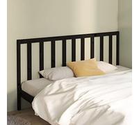Eleganz Tête de lit en pin massif - 186 x 4 x 100 cm - Noire - Tête de lit durable et élégante - Idéale pour les chambres à coucher et les espaces de vie - Aspect naturel et robuste