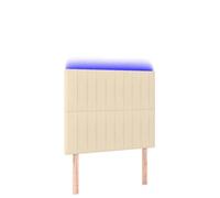 Eleganz Tête de lit en tissu crème - 100 x 5 x 118/128 cm - Tête de lit de luxe pour lit - 100 x 5 x 118/128 cm - Tissu crème - Éclairage parfait pour la chambre à coucher, moderne et durable