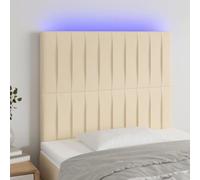 Eleganz Tête de lit en tissu crème 90 x 5 x 118/128 cm - Tête de lit moderne avec éclairage pour chambre à coucher - Housse en tissu de qualité supérieure et montage facile