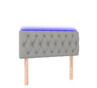 Eleganz Tête de lit en tissu gris clair 90 x 78/88 cm - Tête de lit moderne avec éclairage pour chambre à coucher, housse en tissu et fonction variateur d'intensité