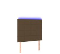 Eleganz Tête de lit en tissu marron foncé 100 x 5 x 118/128 cm - Tête de lit moderne avec éclairage pour chambre à coucher, durable et facile à monter