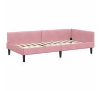 Eleganz Tête de lit en velours et bois d'ingénierie - 90 x 200 cm - Cadre de lit d'angle de luxe rose pour chambre à coucher, durable et élégant