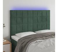 Eleganz Tête de lit en velours vert foncé 144 x 5 x 118/128 cm - Tête de lit moderne pour lit, tissu en velours doux, installation facile, parfaite pour les chambres et les espaces de vie