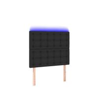 Eleganz Tête de lit noire 100 x 5 x 118/128 cm en cuir synthétique - Cadre de lit moderne avec éclairage pour chambre à coucher, cuir synthétique durable et montage facile