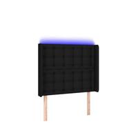 Eleganz Tête de lit noire 93 x 16 x 118/128 cm - Housse en tissu pour lits et chambre à coucher, design moderne avec éclairage, sensation de vie améliorée