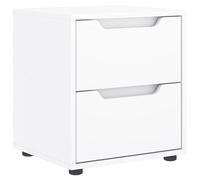 Eleganz Visnes Table de chevet en bois dérivé du bois - Table d'appoint moderne pour chambre à coucher et salon - Élégante et peu encombrante - Blanc - 45 x 40 x 50 cm